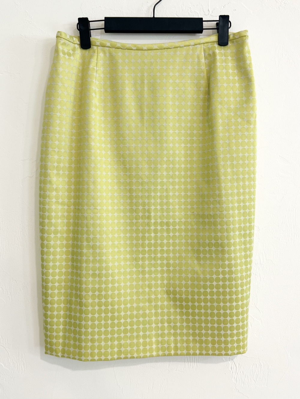 Liz Claiborne Polka Dot Lime Green Knee Length Pencil Skirt Size 10 Workwear